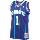 Men’s Muggsy Bogues Charlotte Hornets 1994-95 Purple Swingman Replica Jersey By Mitchell & Ness - Pro Jersey Sports
