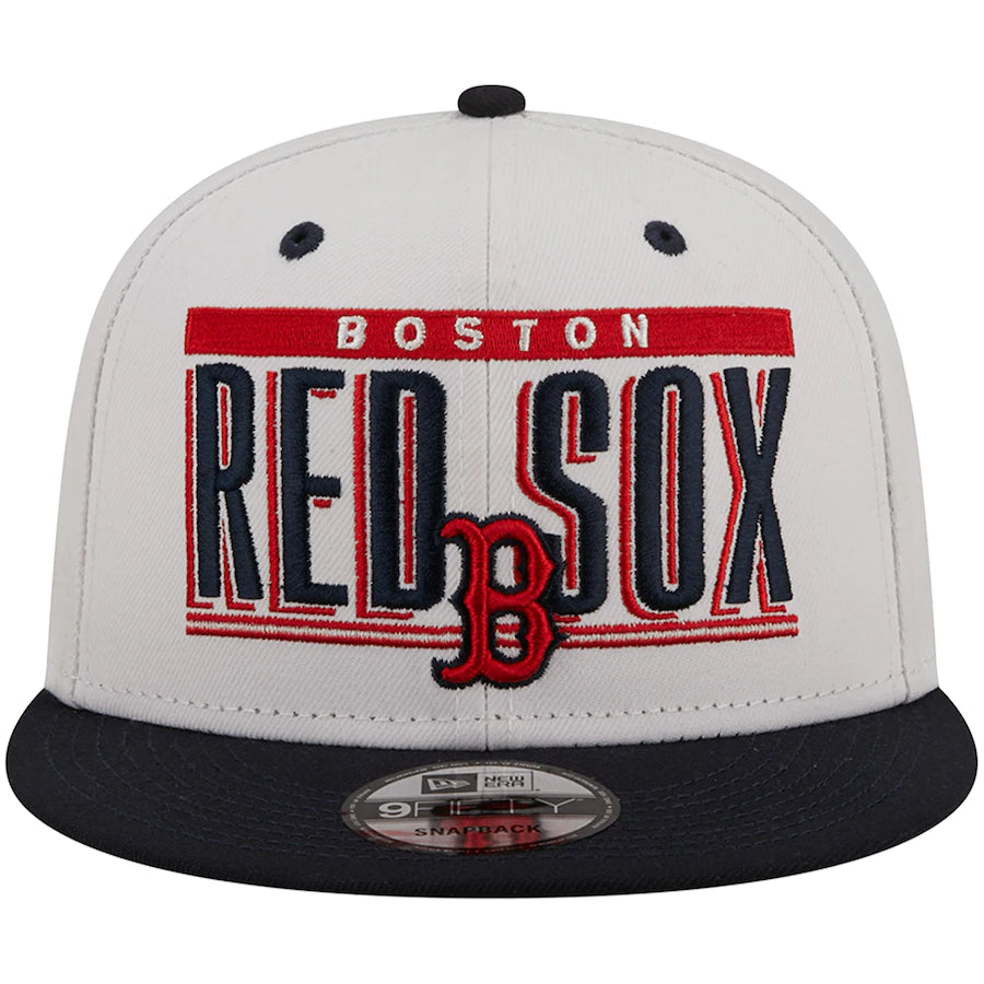 Men's Boston Red Sox White and Navy Retro Title 9FIFTY Snapback Hat