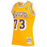 Men's Los Angeles Lakers Dennis Rodman Mitchell & Ness 1998-99 Hardwood Classics Gold Swingman Jersey - Pro Jersey Sports