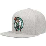 Boston Celtics Team Gray Heathered 2.0 Mitchell & Ness Snapback Hat - Pro Jersey Sports