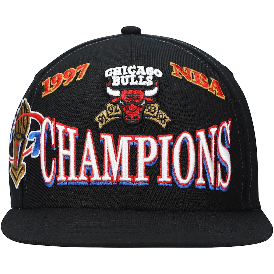 Men's Chicago Bulls Mitchell & Ness Black Hardwood Classics 1997 NBA Champions Snapback Hat