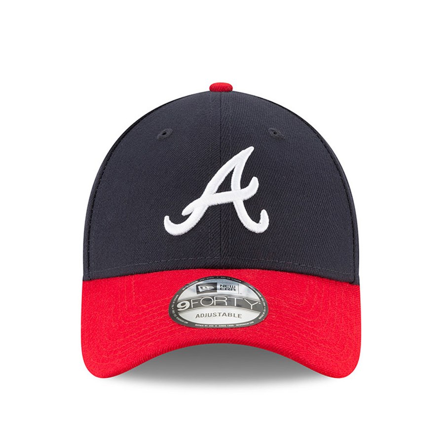 Men's Atlanta Braves New Era Navy/Red League 9FORTY Adjustable Game Hat