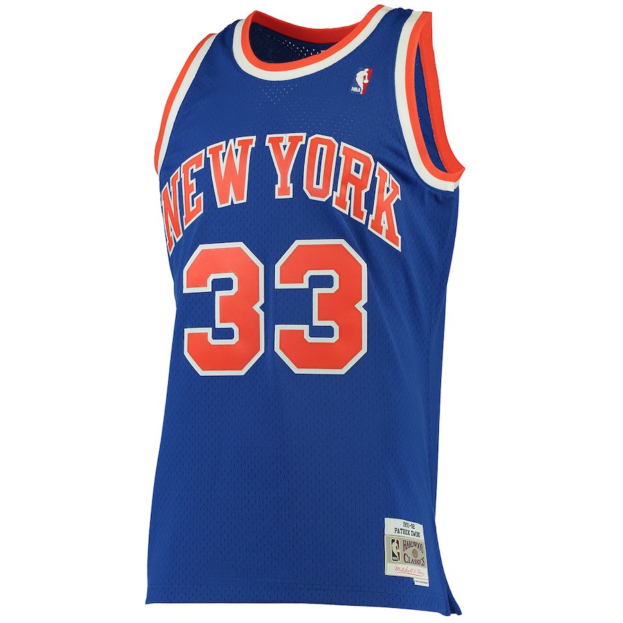 Men's New York Knicks Patrick Ewing Mitchell & Ness Blue 1991-92 Hardwood Classics Swingman Jersey - Pro Jersey Sports