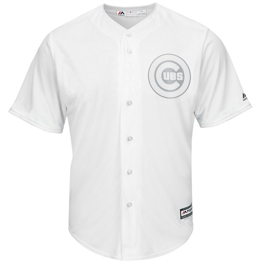 Men's Chicago Chicago Cubs Majestic White/Silver MLB19 Players Weekend Replica Blank Jersey