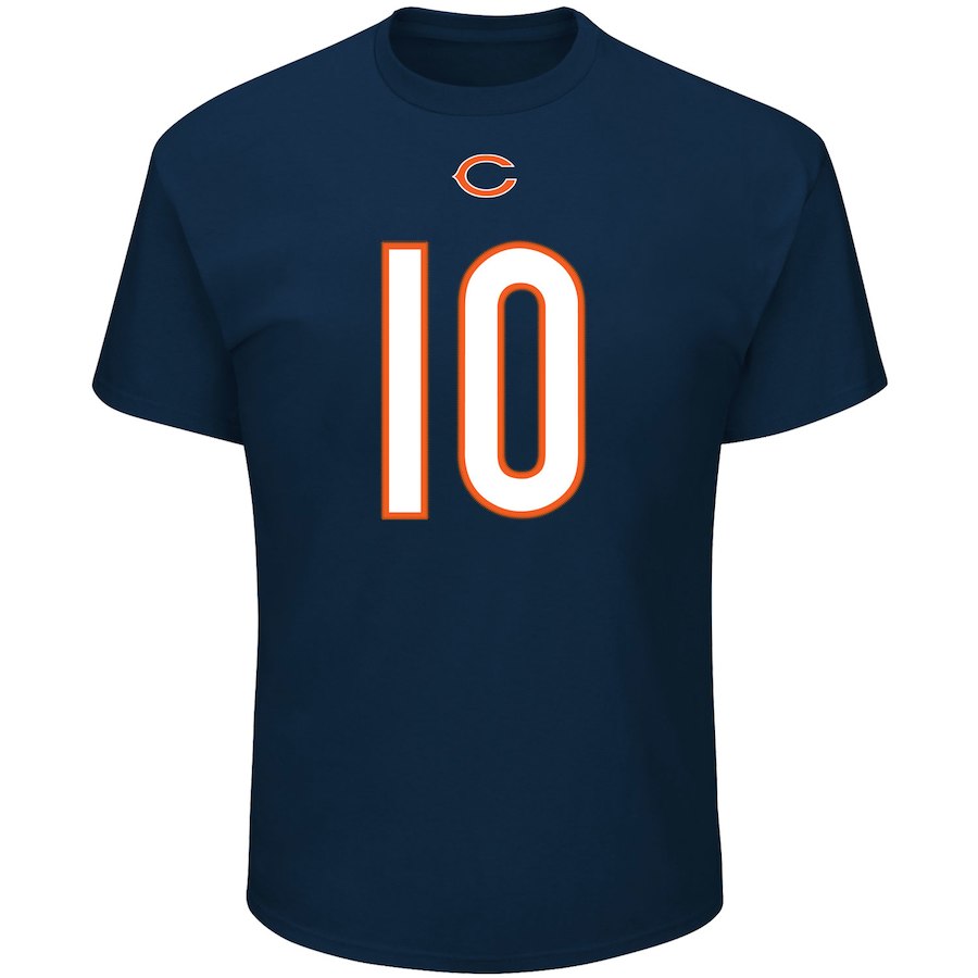 Mitchell Trubisky Chicago Bears NFL Majestic Eligible Receiver Name & Number T-Shirt – Navy