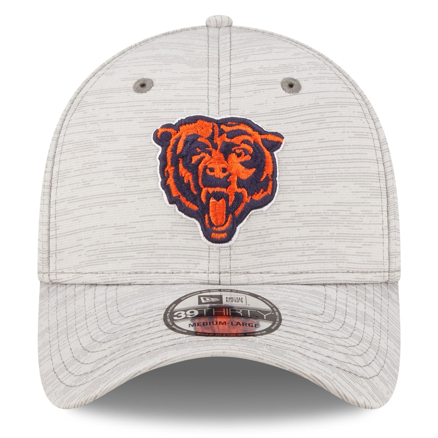 Men's Chicago Bears New Era Gray 2022 NFL Training Camp Official Coach Mascot 39THIRTY Flex Hat