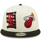 Miami Heat New Era 2022 NBA Draft 9FIFTY Snapback Adjustable Hat - Cream/Black - Pro Jersey Sports