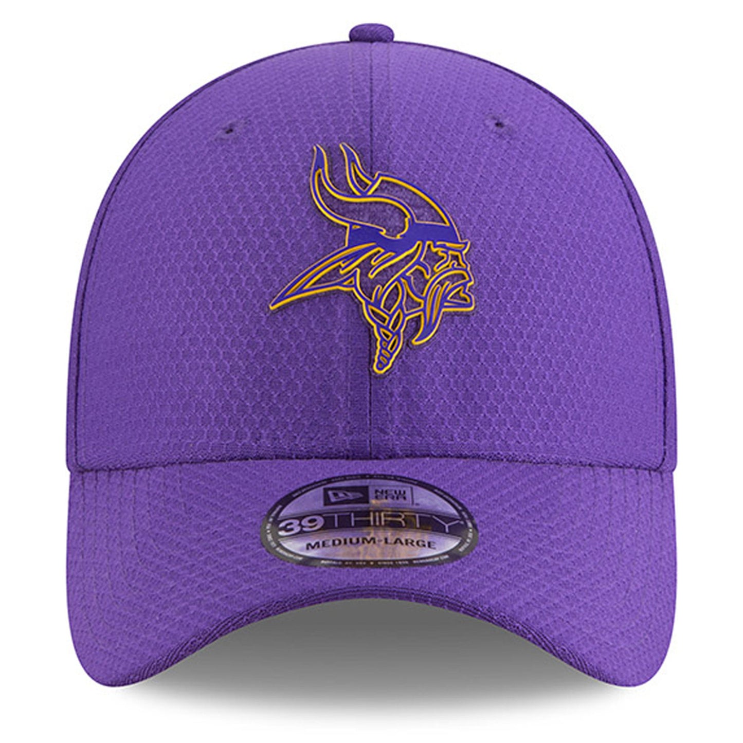 Mens New Era Minnesota Vikings Purple 2018 NFL Training Camp Primary 39THIRTY Flex Hat