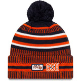 Men's New Era Navy/Orange Chicago Bears 2019 NFL Bear Head Logo Sideline Home Official Historic Logo Sport Knit Hat - Pro Jersey Sports