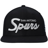 San Antonio Spurs Team Script 2.0 Black Mitchell & Ness Snapback Hat - Pro Jersey Sports