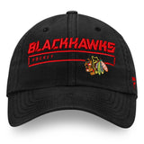 Men's Chicago Blackhawks Fanatics Branded Black Authentic Pro Rinkside Fundamental Adjustable Hat - Pro Jersey Sports