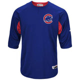 Men's Chicago Cubs Majestic Royal/Red Authentic Collection On-Field 3/4-Sleeve Batting Practice Jersey - Pro Jersey Sports