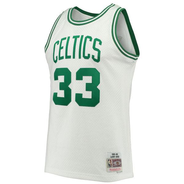 Men’s Larry Bird Boston Celtics 1985-86 White Swingman Replica Jersey By Mitchell & Ness