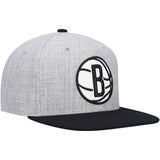 Men's Brooklyn Nets Mitchell & Ness Gray/Black Heathered Underpop Snapback Hat - Pro Jersey Sports
