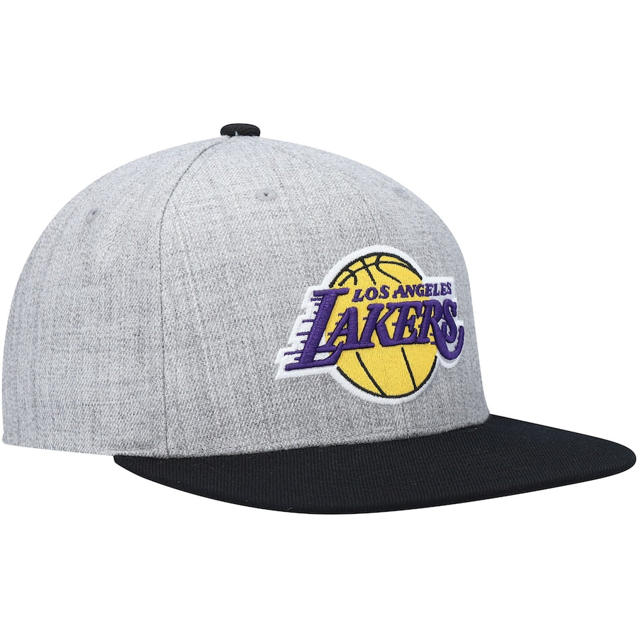 Men's Los Angeles Lakers Mitchell & Ness Gray/Black Heathered Underpop Snapback Hat