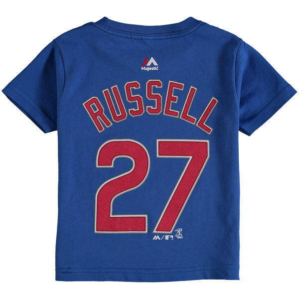 Toddler Chicago Cubs Addison Russell Majestic Royal Player Name and Number T-Shirt