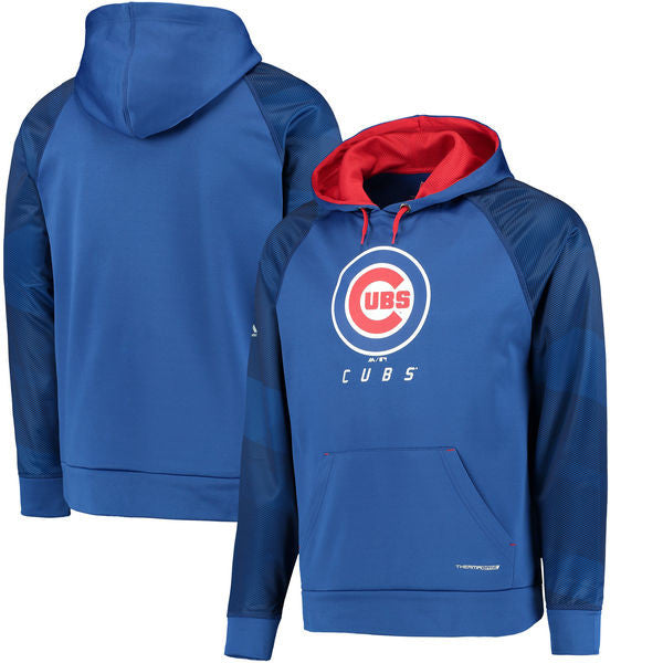 Men's Chicago Cubs Majestic Royal Armor II Tonal Therma Base Pullover Hoodie - Pro Jersey Sports - 1