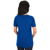 Women's Chicago Cubs Majestic Gray/Royal From the Stretch V-Notch T-Shirt - Pro Jersey Sports
