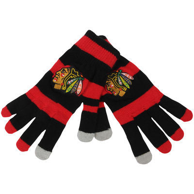 Chicago Blackhawks Stripe Knit Gloves - Pro Jersey Sports