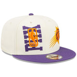 Phoenix Suns New Era 2022 NBA Draft 9FIFTY Snapback Adjustable Hat - Cream/Purple - Pro Jersey Sports