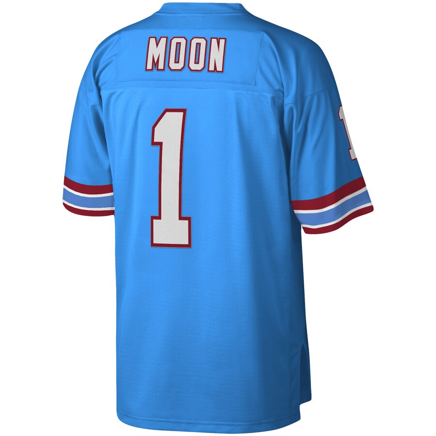 Men's Houston Oilers Warren Moon Mitchell & Ness Light Blue Legacy Replica Jersey - Pro Jersey Sports