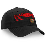 Men's Chicago Blackhawks Fanatics Branded Black Authentic Pro Rinkside Fundamental Adjustable Hat - Pro Jersey Sports