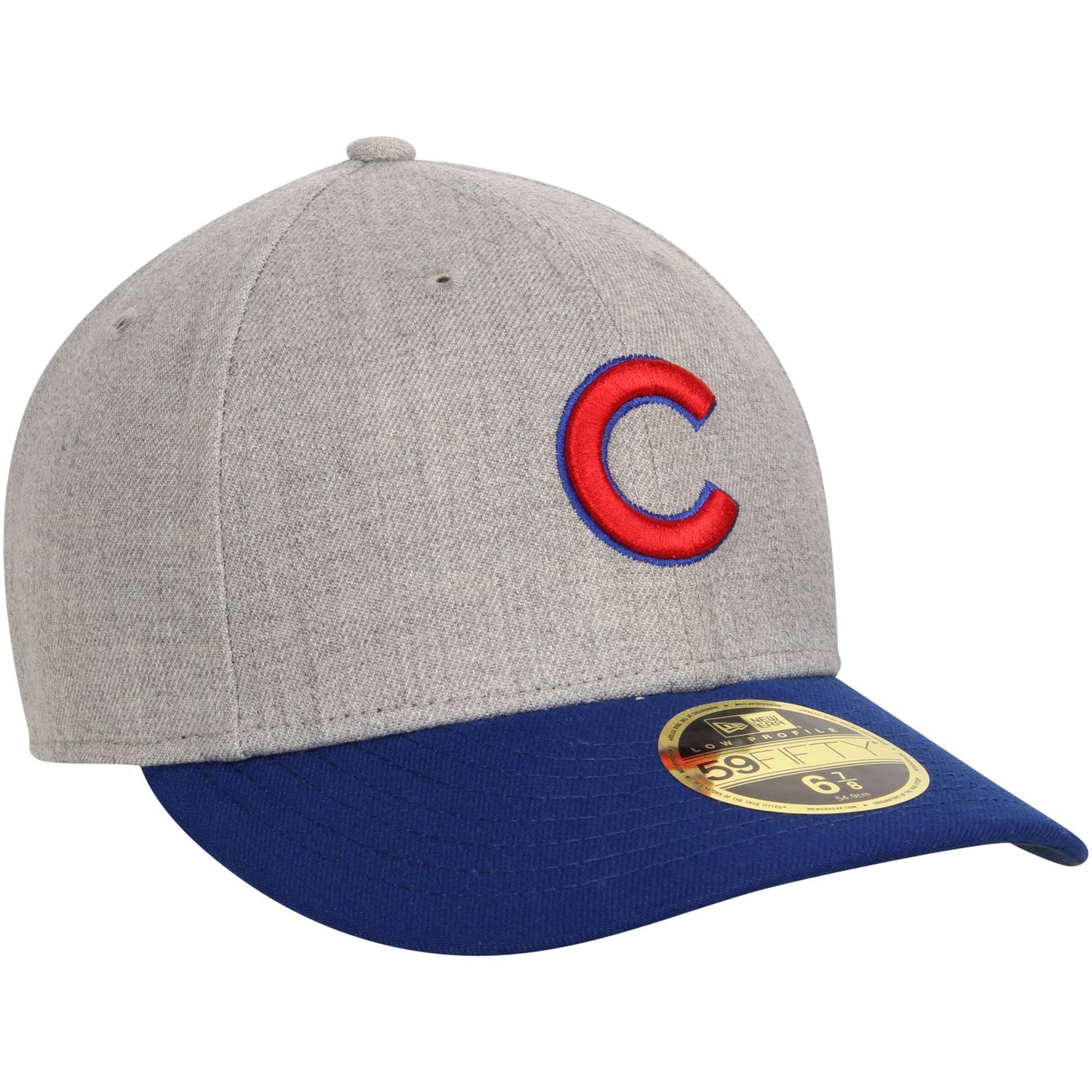 Men's Chicago Cubs New Era Heathered Gray/Royal Change Up Low Profile 59FIFTY Fitted Hat