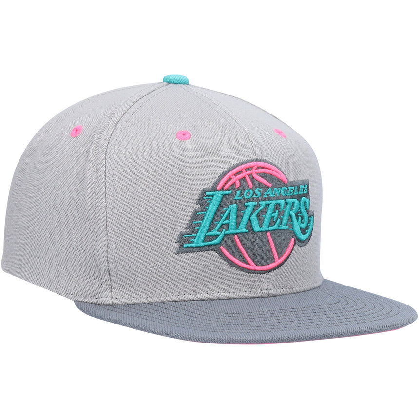 Men's Los Angeles Lakers Mitchell & Ness Gray Wolf Mags Snapback Hat - Pro Jersey Sports
