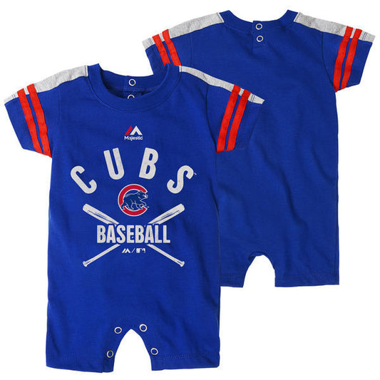Newborn & Infant Chicago Cubs Majestic Royal Classic Stripe Romper