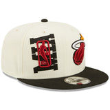 Miami Heat New Era 2022 NBA Draft 9FIFTY Snapback Adjustable Hat - Cream/Black - Pro Jersey Sports
