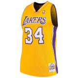Men’s Shaquille O’Neal Los Angeles Lakers 1999-00 Gold Swingman Replica Jersey By Mitchell & Ness - Pro Jersey Sports
