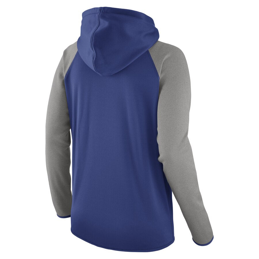 Women's MLB Chicago Cubs Nike Royal/Heathered Gray Performance Pullover Hoodie