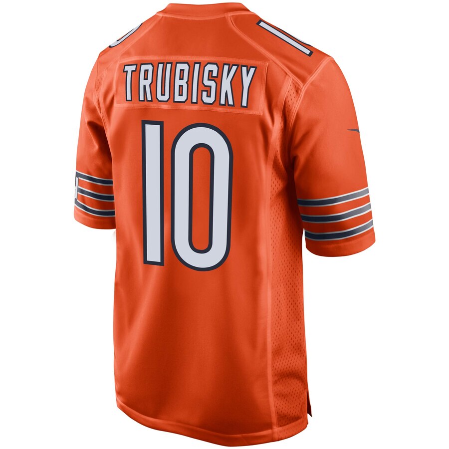 Men's Chicago Bears Mitchell Trubisky Nike Orange 100th Season Game Jersey