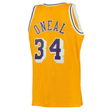 Men's Los Angeles Lakers Shaquille O'Neal Mitchell & Ness Gold 1996-97 Hardwood Classics Swingman Jersey - Pro Jersey Sports