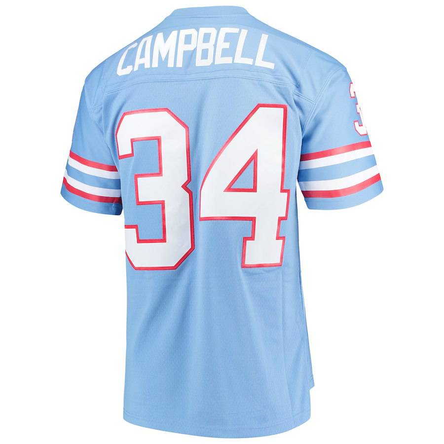 Men's Houston Oilers Earl Campbell Mitchell & Ness Light Blue Legacy Replica Jersey