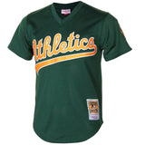 Men's Oakland Athletics Rickey Henderson 1998 Mitchell & Ness Green Cooperstown 1987 Mesh Batting Practice Jersey - Pro Jersey Sports