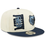 Memphis Grizzlies New Era 2022 NBA Draft 9FIFTY Snapback Adjustable Hat - Cream/Navy - Pro Jersey Sports