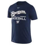 Men's Milwaukee Brewers Nike Navy Wordmark Practice Performance T-Shirt - Pro Jersey Sports