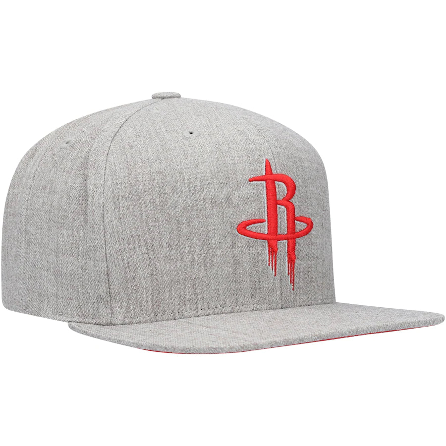 Houston Rockets Gray Heather 2.0 Mitchell & Ness Snapback Hat