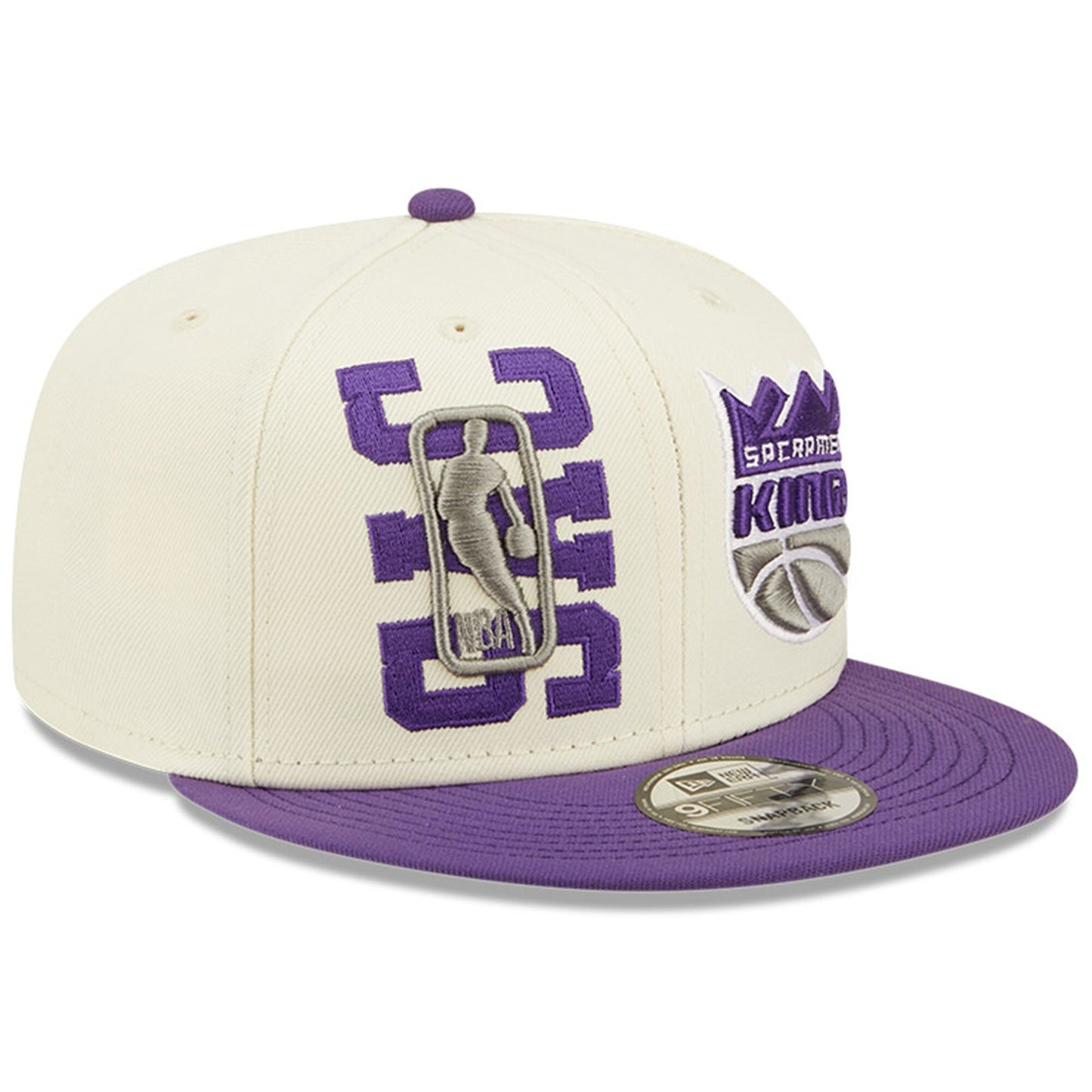 Sacramento Kings New Era 2022 NBA Draft 9FIFTY Snapback Adjustable Hat - Cream/Purple
