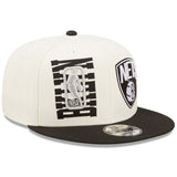 Brooklyn Nets New Era 2022 NBA Draft 9FIFTY Snapback Adjustable Hat - Cream/Black - Pro Jersey Sports