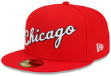 Chicago Bulls New Era 2021/22 City Edition Alternate 59FIFTY Fitted Hat - Red - Pro Jersey Sports