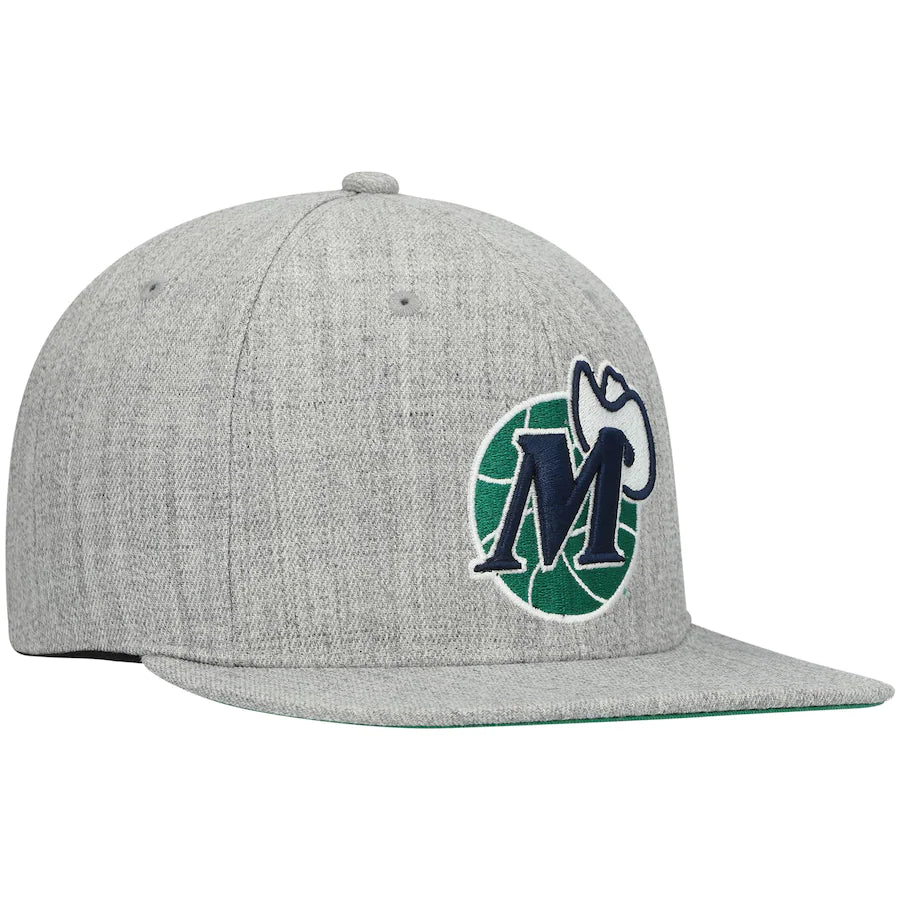 Dallas Mavericks HWC Gray Heathered 2.0 Mitchell & Ness Snapback Hat