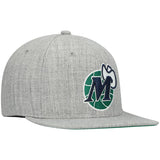 Dallas Mavericks HWC Gray Heathered 2.0 Mitchell & Ness Snapback Hat - Pro Jersey Sports