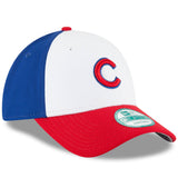 Men's Chicago Cubs New Era White/Red Perforated Block 9FORTY Adjustable Hat - Pro Jersey Sports