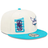 Charlotte Hornets New Era 2022 NBA Draft 9FIFTY Snapback Adjustable Hat - Cream/Teal - Pro Jersey Sports