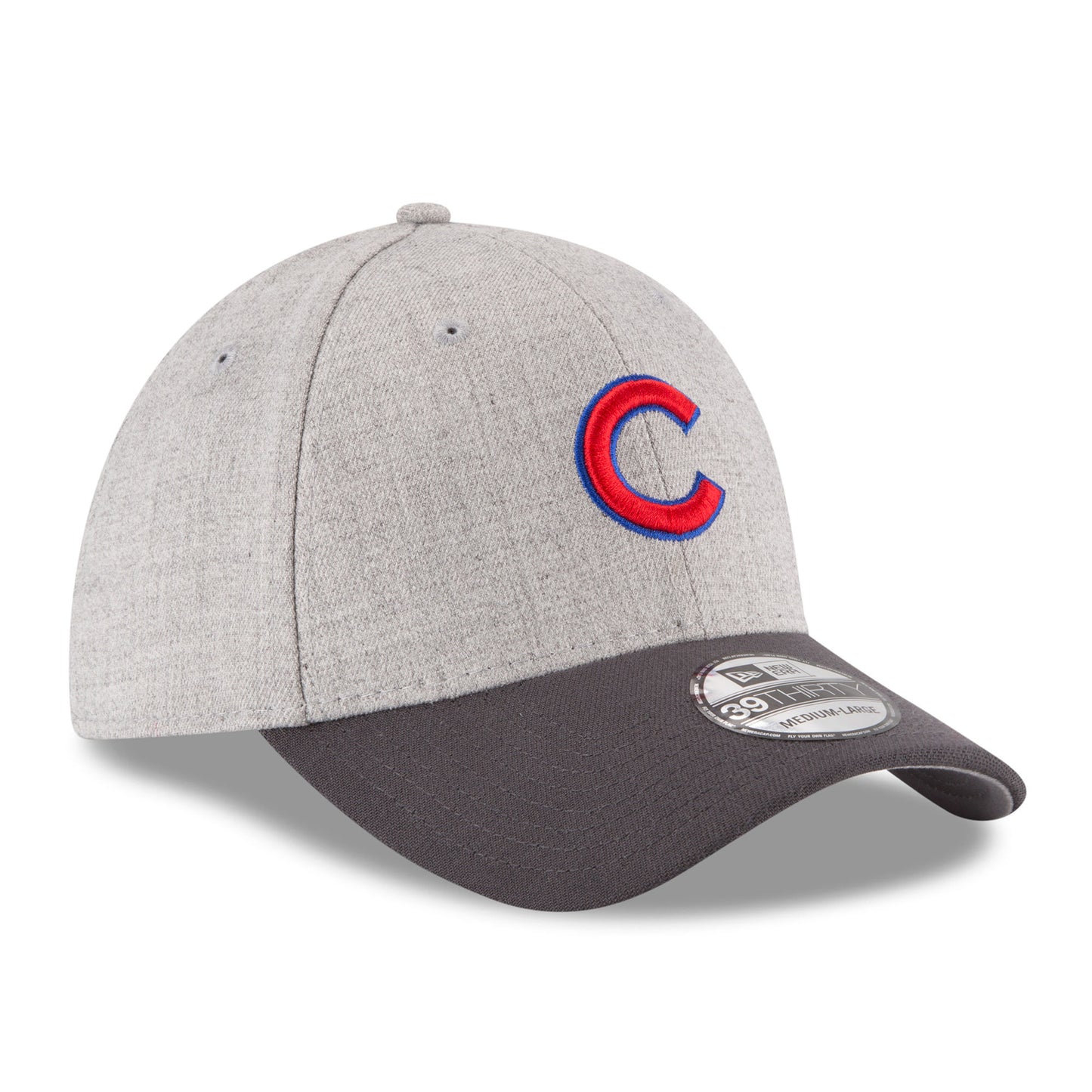 Men's Chicago Cubs New Era Heathered Gray/Graphite Change Up Classic 39THIRTY Flex Hat