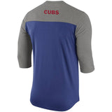 Chicago Cubs Men’s Royal Nike Dri Fit Henley 3/4 Sleeve T-Shirt - Pro Jersey Sports