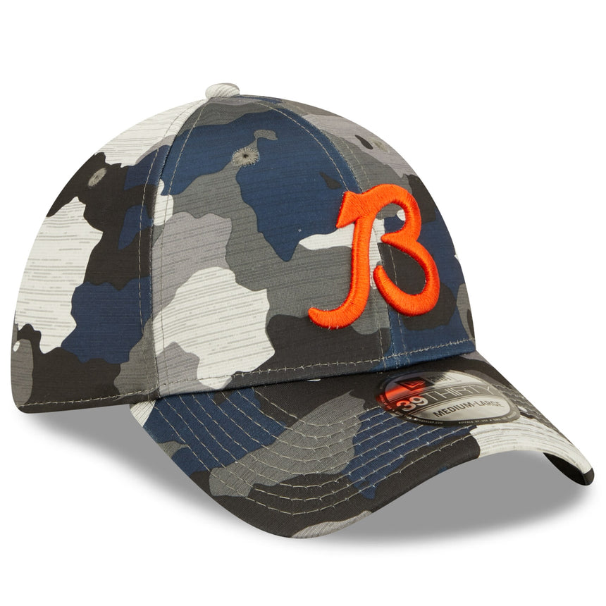 Men's Chicago Bears New Era Camo 2022 NFL Training Camp Official Script 39THIRTY Flex Hat - Pro Jersey Sports