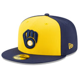 Men's Milwaukee Brewers New Era Navy/Yellow Alternate Authentic Collection On-Field 59FIFTY Fitted Hat - Pro Jersey Sports